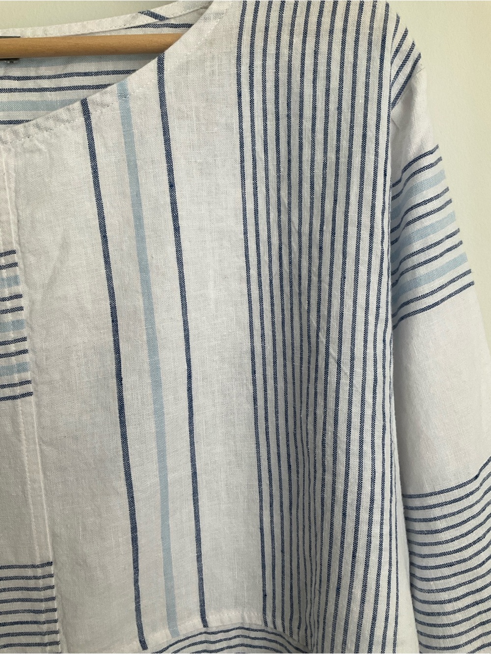 Habitat Striped Tunic Top White Blue Lagenlook Large - Picture 5 of 14